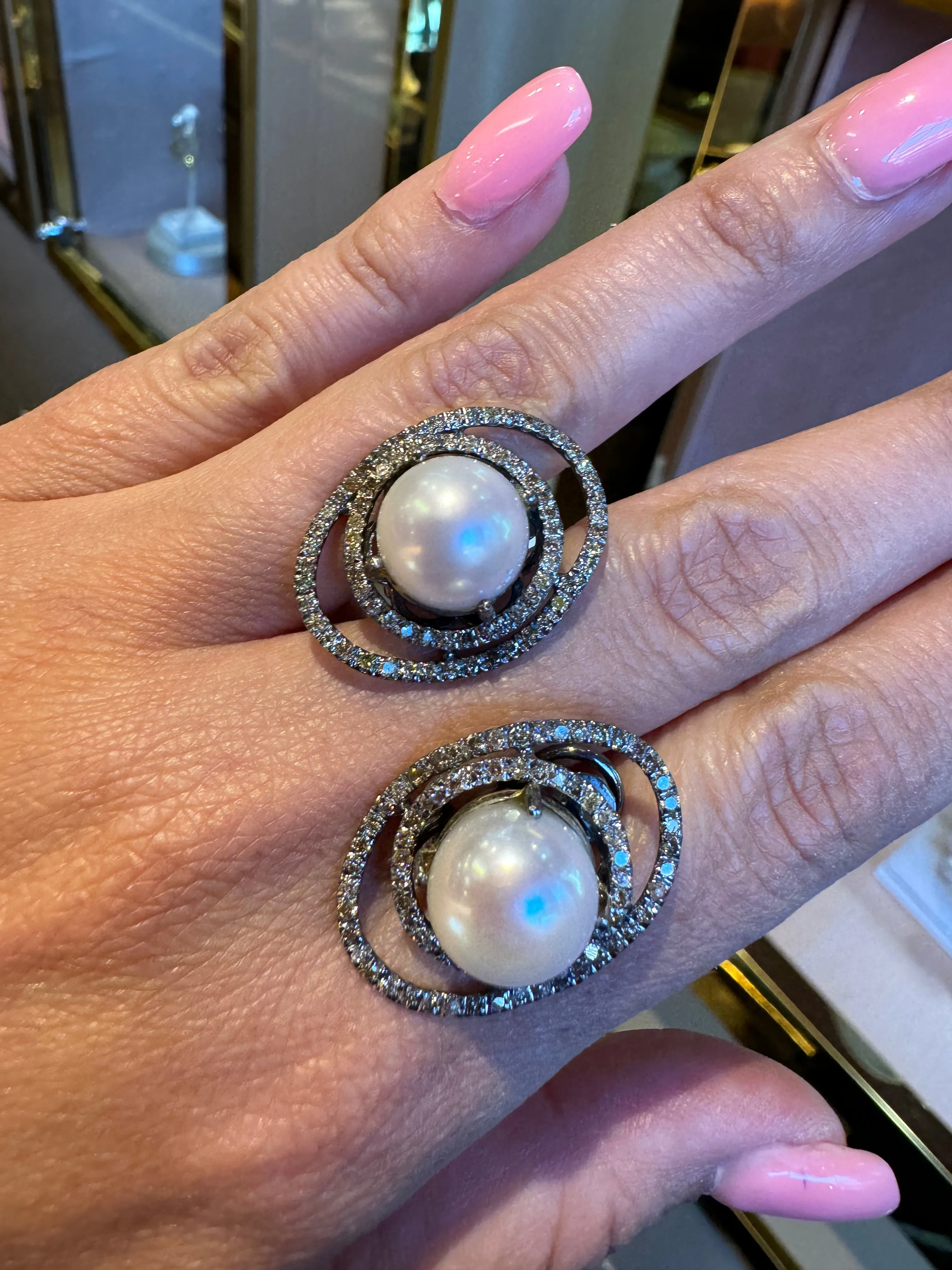 Pearl Diamond Earrings