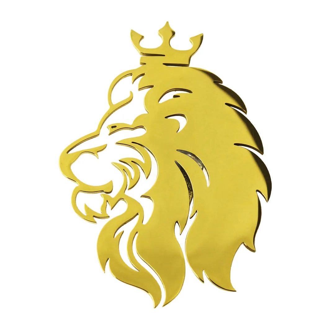 Peluche Regal Lion Golden Stainless Steel Lapel Pin for Men