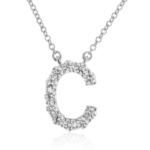 Personalized Initial Pendant Necklace in 18k Gold with Diamonds