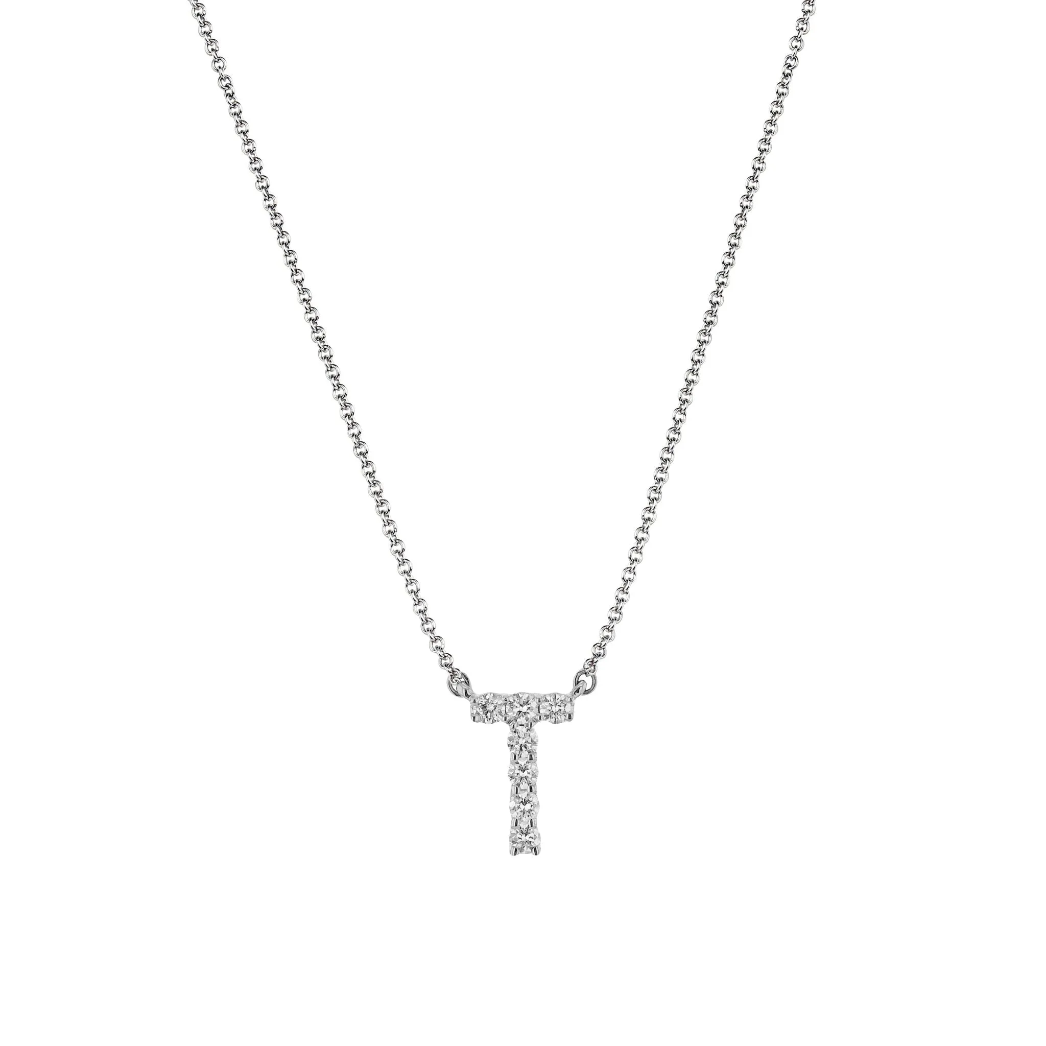 Personalized Initial Pendant Necklace in 18k Gold with Diamonds