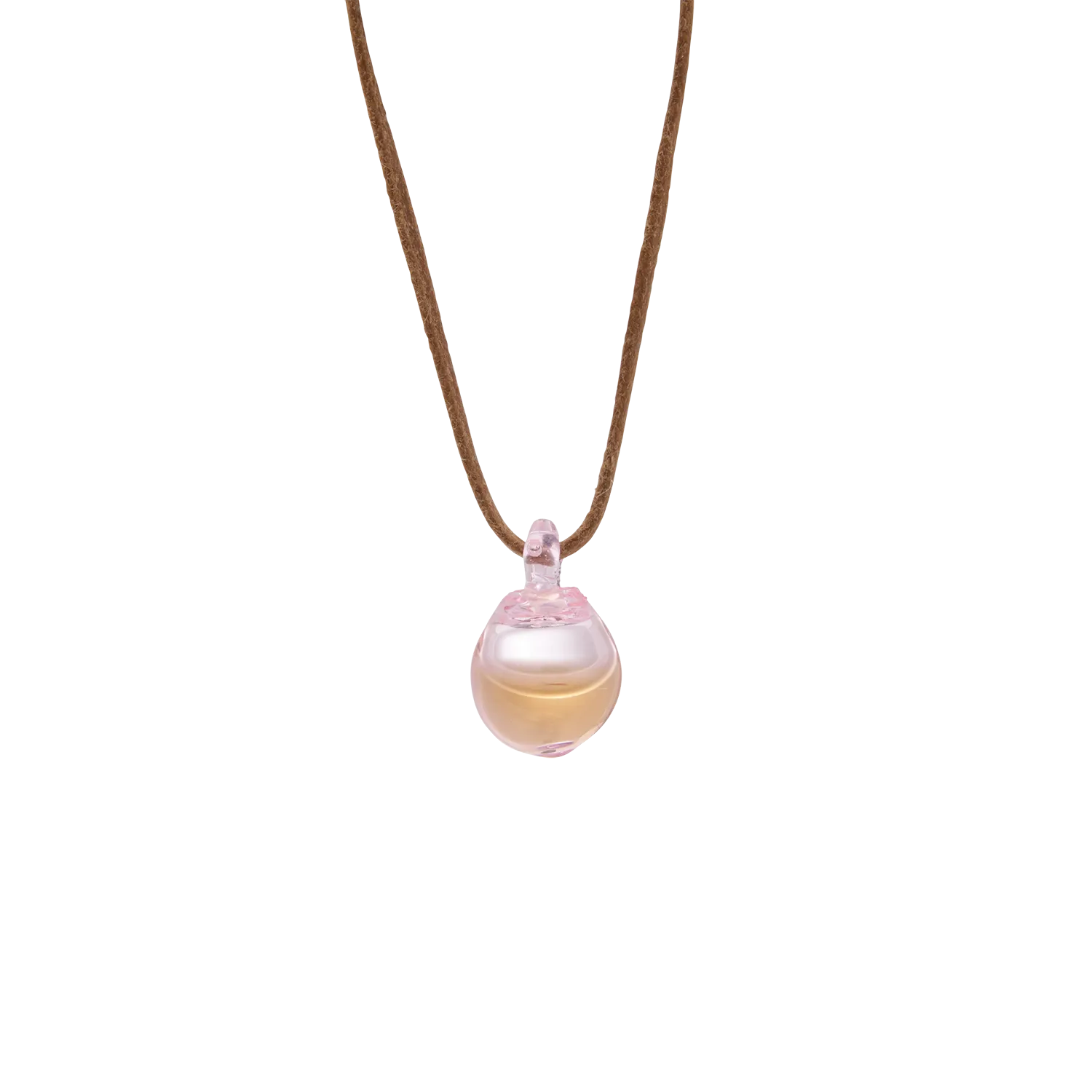 Petite E Pendant, pink glass