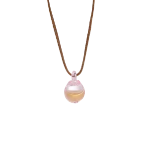 Petite E Pendant, pink glass