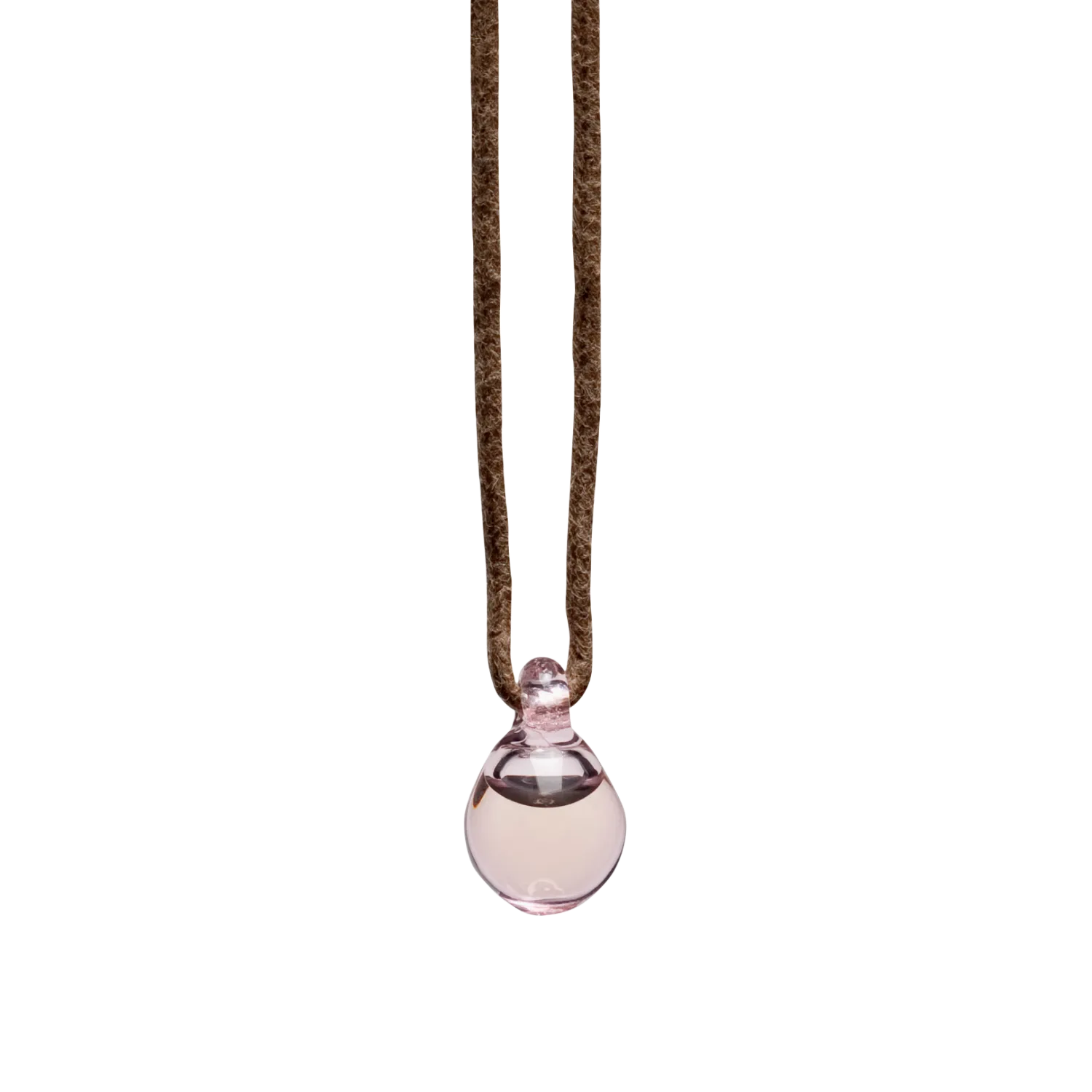 Petite E Pendant, pink glass