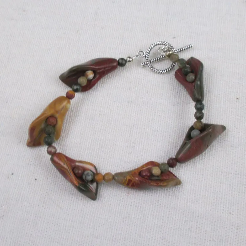 Picasso Creek Jasper Gemstone Lily  Bracelet