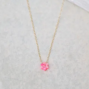 Pink Opal Star of David Necklace