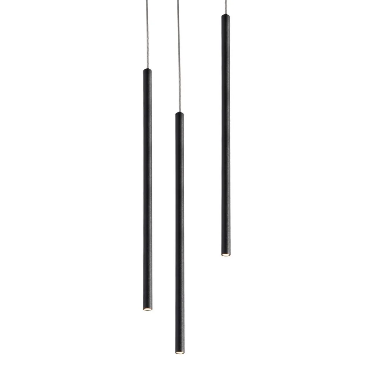 Point 4 in. 3 Lights LED Pendant Light Black Finish