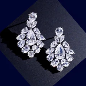 "Nala" - Silver Cubic Zirconia Bridal Earrings