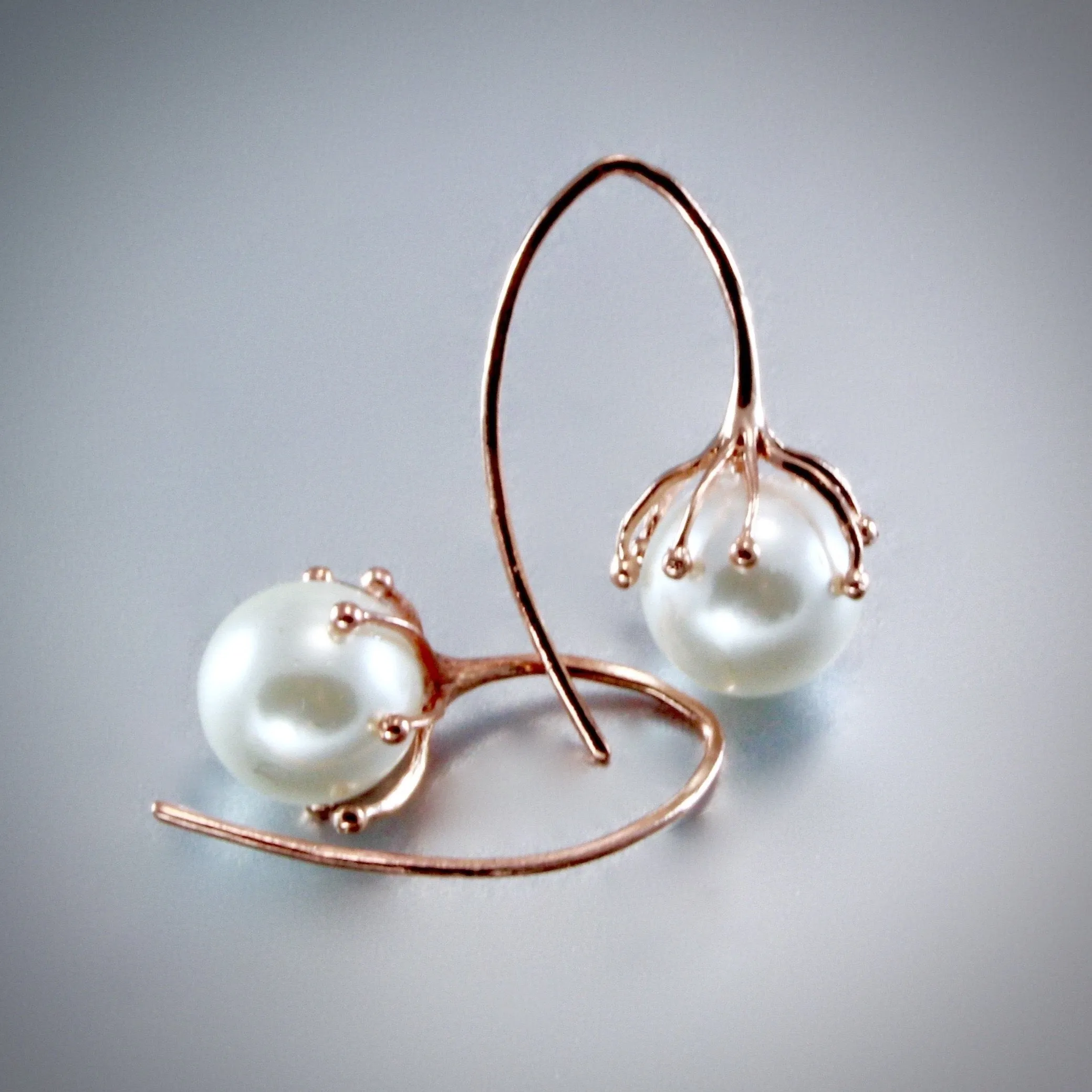 "Selena" - Pearl Bridal Earrings - Available in Rose Gold, Silver and Yellow Gold