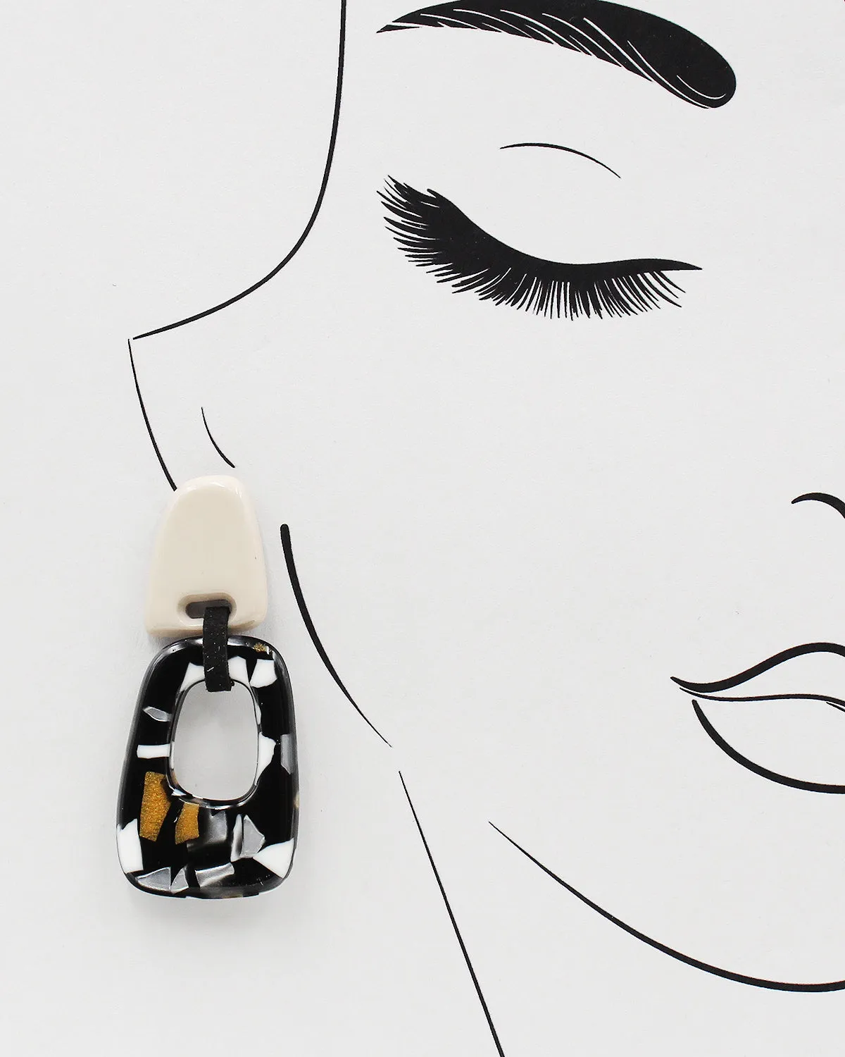 Resin Modern Print Earrings