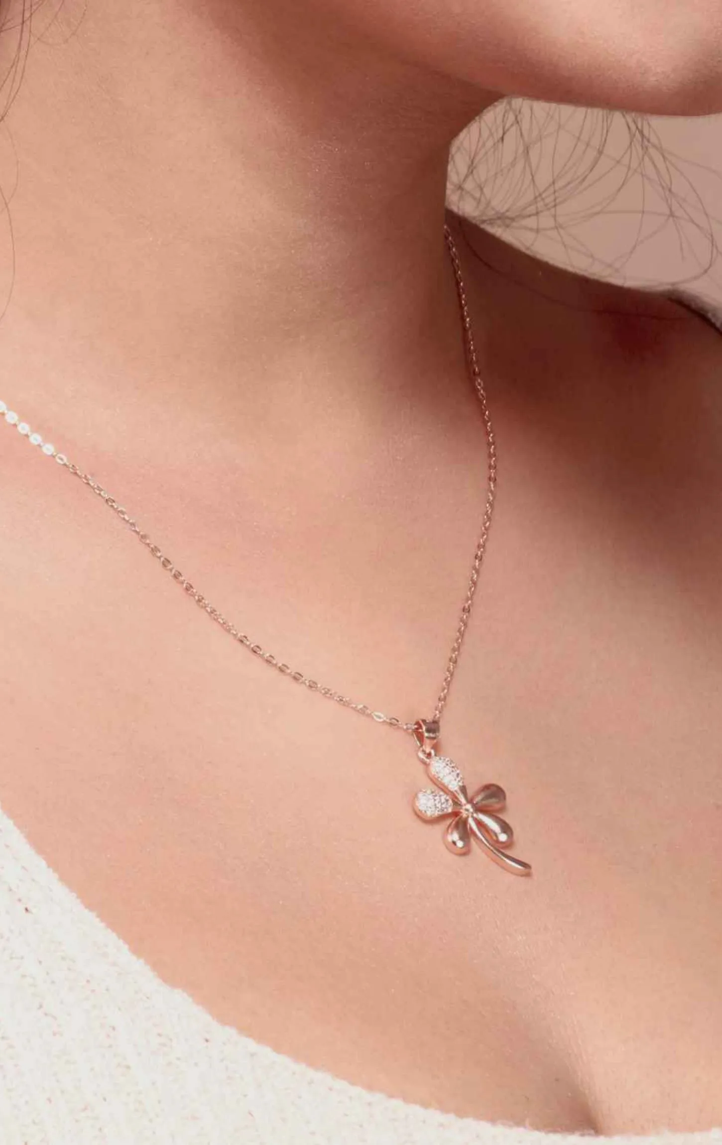 Rose Gold Artistic Leaf Pendent Set