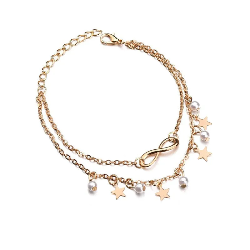 Round Tassel Star Bohemian Boho Anklet - Women's Zinc Alloy Foot Jewelry