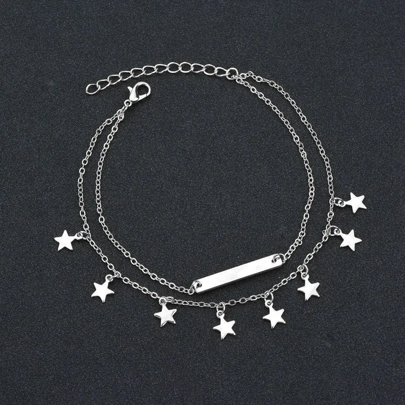 Round Tassel Star Bohemian Boho Anklet - Women's Zinc Alloy Foot Jewelry