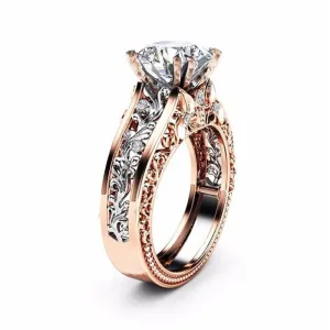 ROXI CZ Stone Ring Jewelry Bague Femme Fashion Rose Gold Color Leaf Crystal Wedding Rings for Women Jewelry Drop Shipping Gift