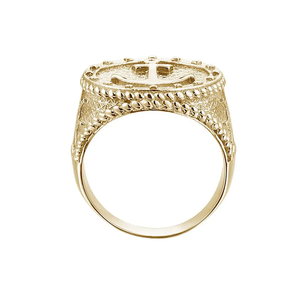 Sailor's Anchor Ring - Solid Gold