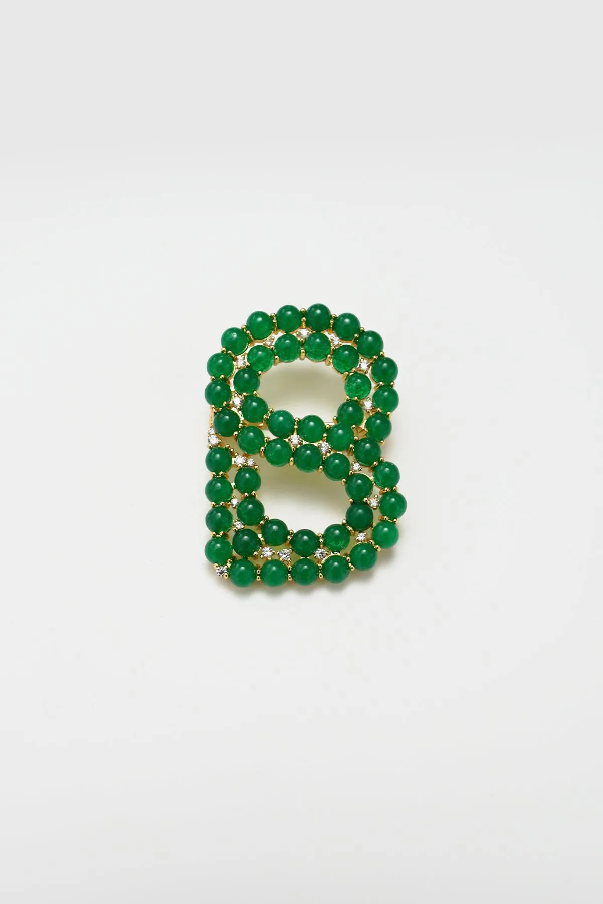 Signature Beaded Brooch - Emerald