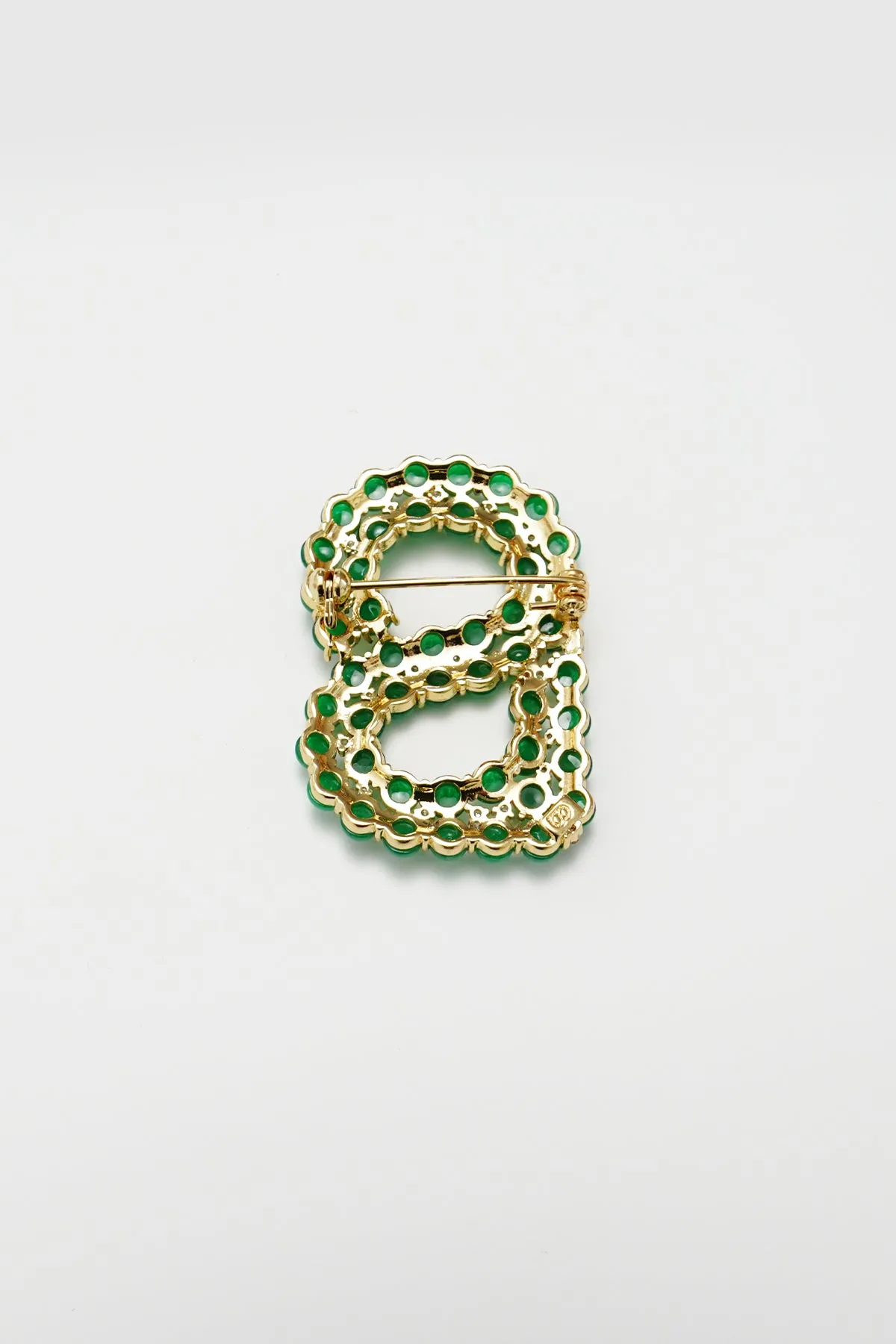 Signature Beaded Brooch - Emerald