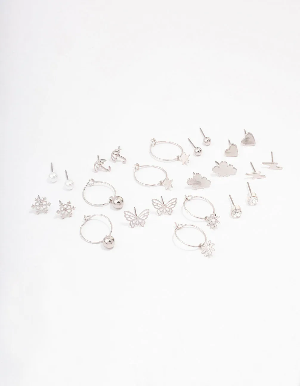 Silver Cloud & Snowflake Earring 12-Pack