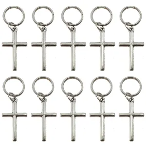 Silver Cross Hair Rings