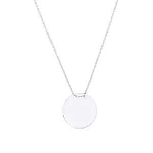 Silver Round Disc Necklace