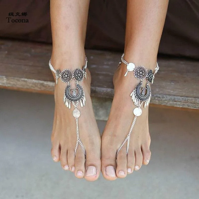 Silver Tassel Anklet