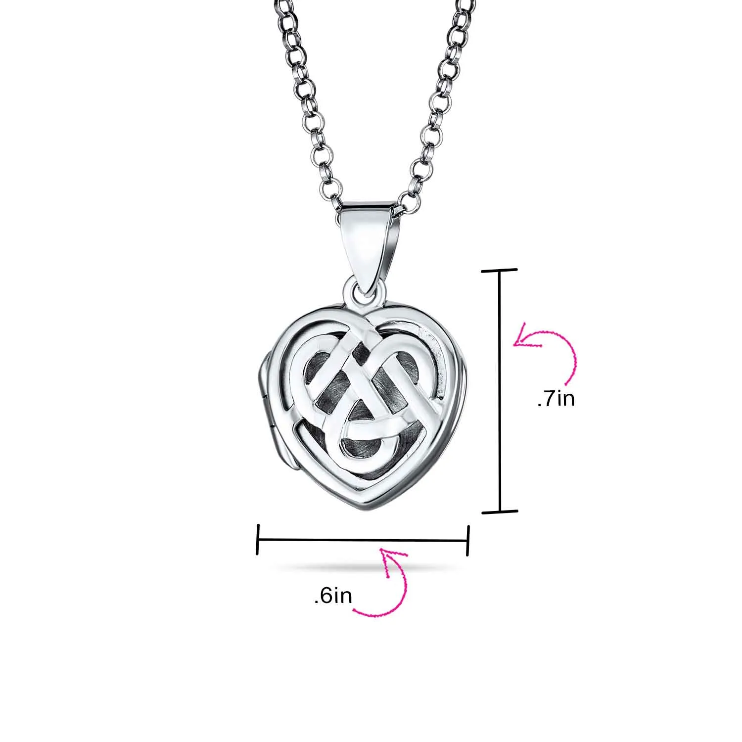 Small BFF Infinity Knot Celtic Heart Locket Necklace for Essential Oils & Photos