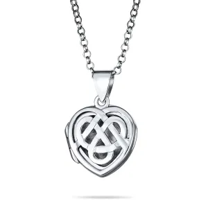 Small BFF Infinity Knot Celtic Heart Locket Necklace for Essential Oils & Photos