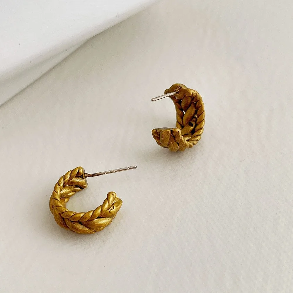 Small Braid Hoop Earrings