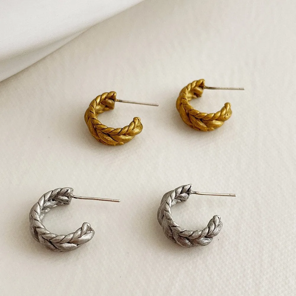 Small Braid Hoop Earrings