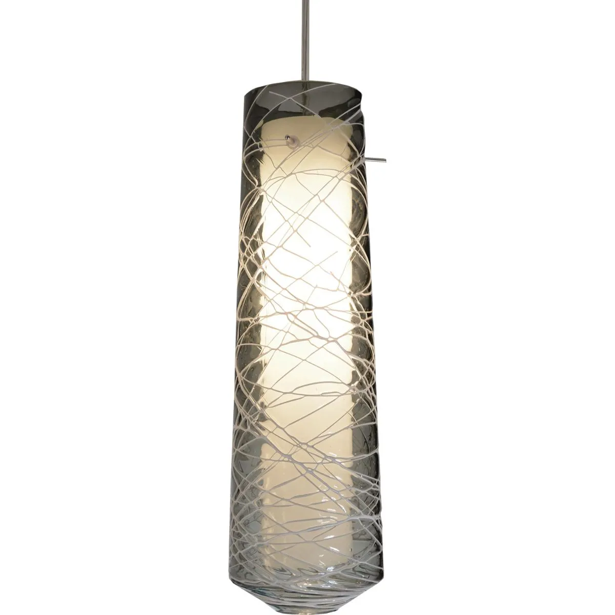 Spun 5 in. LED Pendant Light 3000K Satin Nickel Finish, 120V Smoke Shade