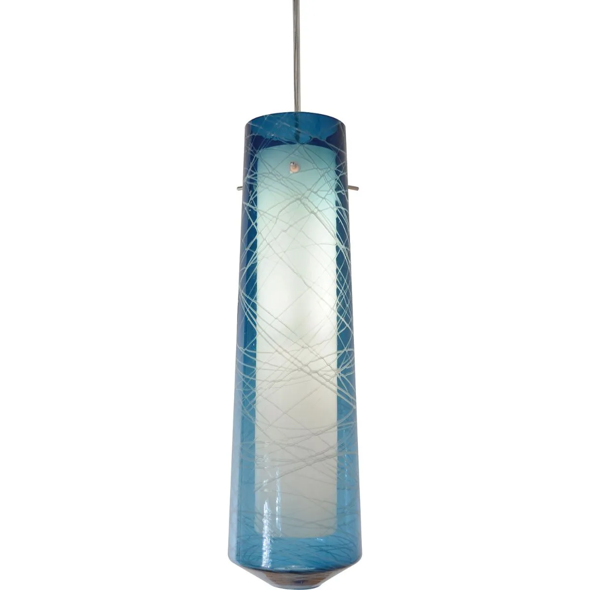 Spun 5 in. LED Pendant Light 4000K Satin Nickel Finish, 120V Steel Blue Shade