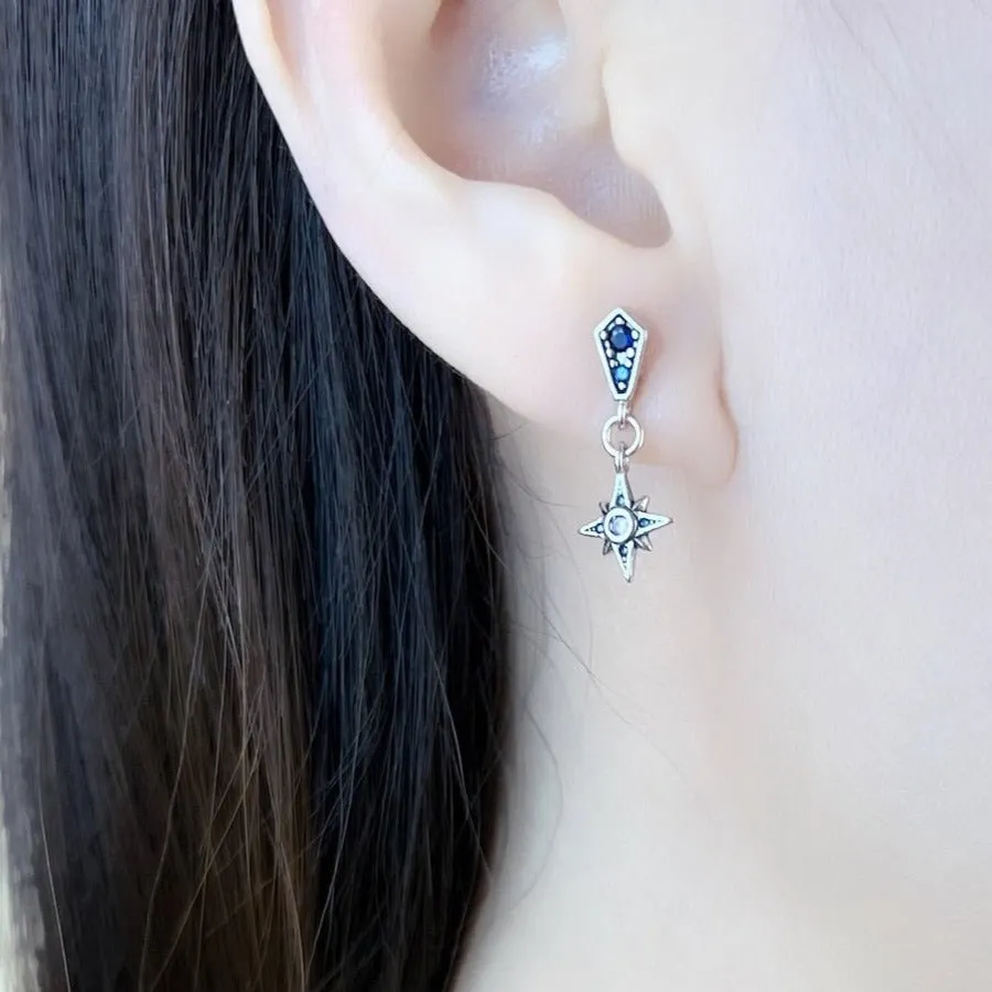 Star & Crescent Moon Drop Earrings