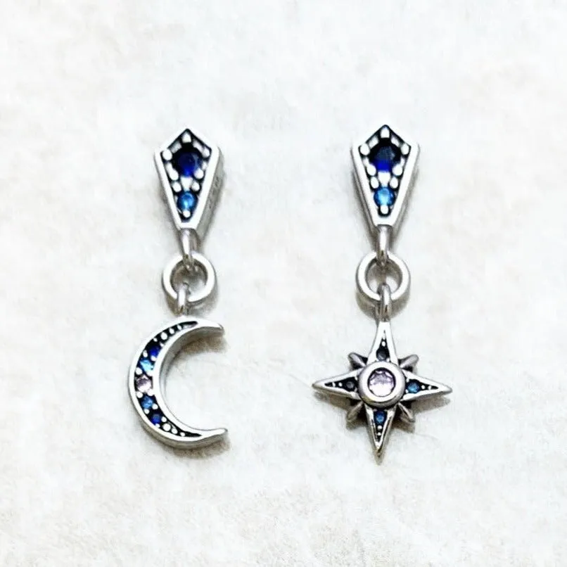 Star & Crescent Moon Drop Earrings