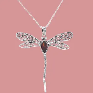 Sterling Silver Dragonfly Pendant for Woman Israeli Necklaces