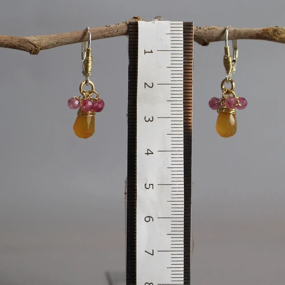 Strawberry Quartz Carnelian Tal Earrings