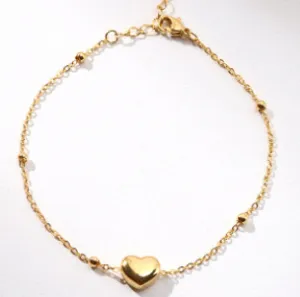 Sweet Heart Gold Anklet Stainless Steel