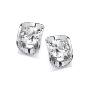 The Modern Curve Cubic Zirconia earrings