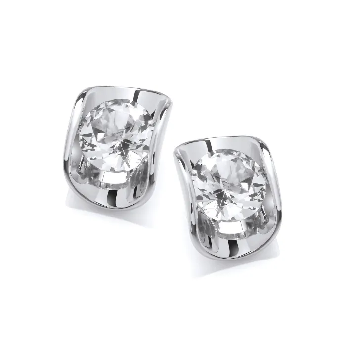 The Modern Curve Cubic Zirconia earrings