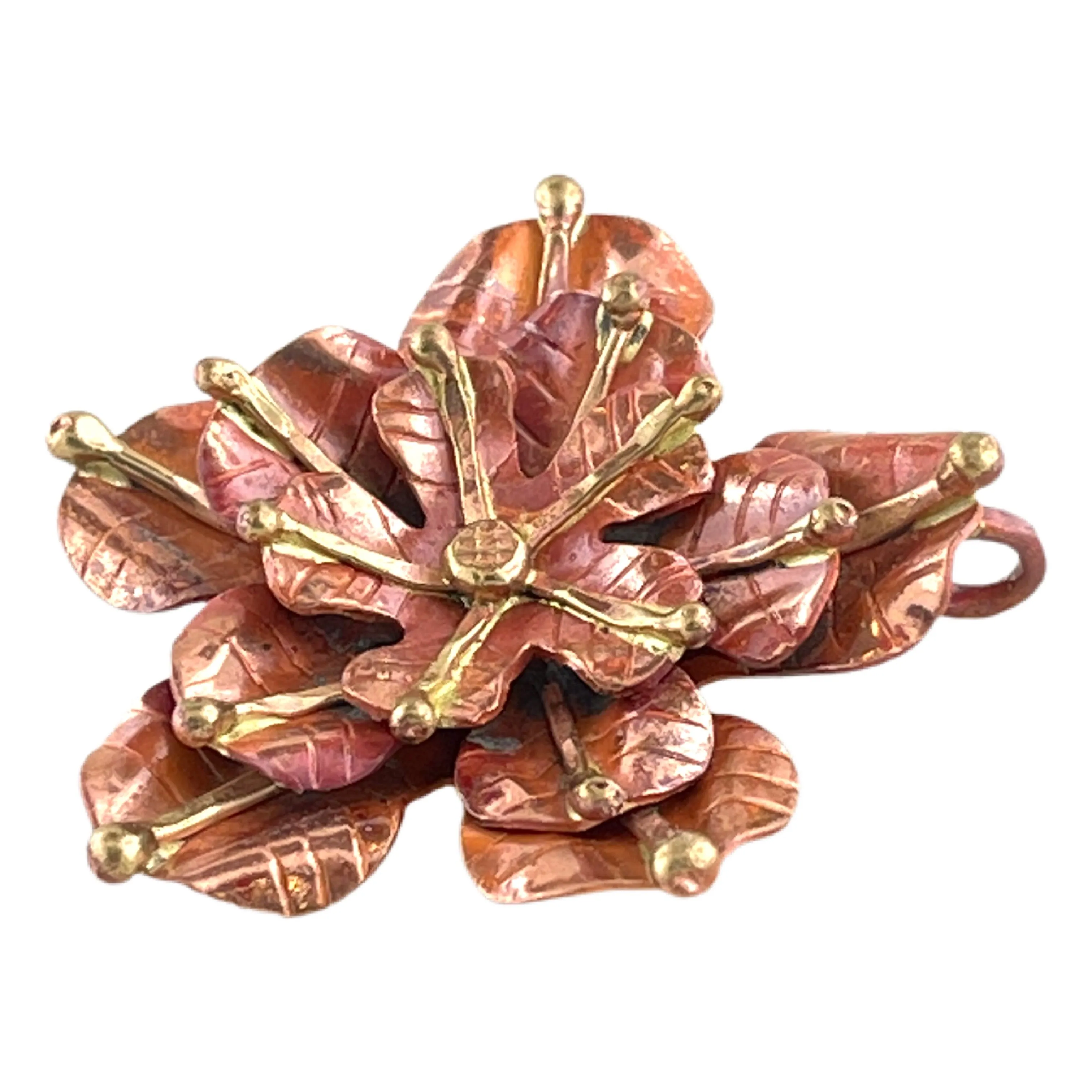 Three-Layered Copper Elizabeth Rose Pendant