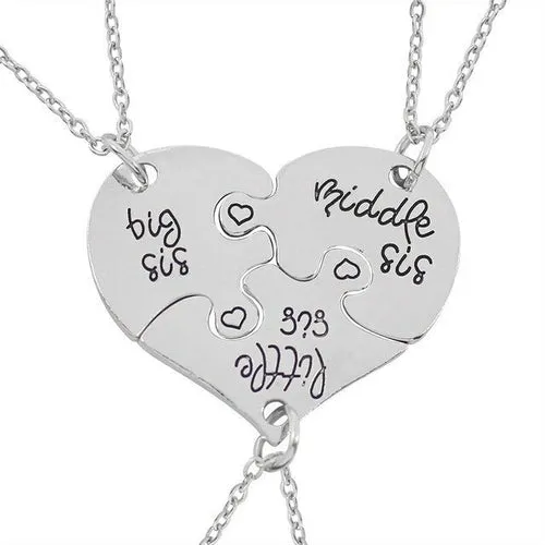 Three Sisters Necklace Pendant Big Sister's Neck Jewelry Friendship