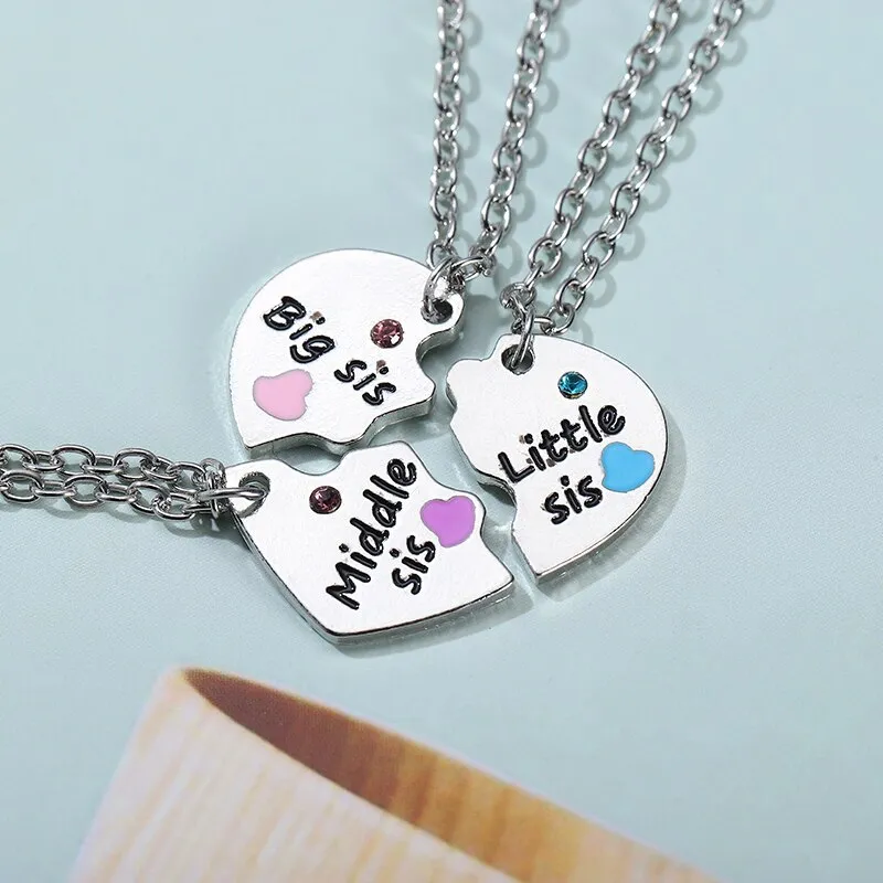 Three Sisters Necklace Pendant Big Sister's Neck Jewelry Friendship