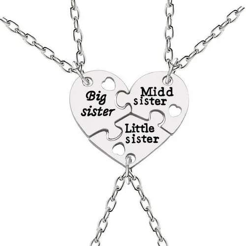 Three Sisters Necklace Pendant Big Sister's Neck Jewelry Friendship