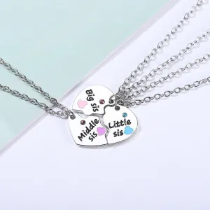 Three Sisters Necklace Pendant Big Sister's Neck Jewelry Friendship