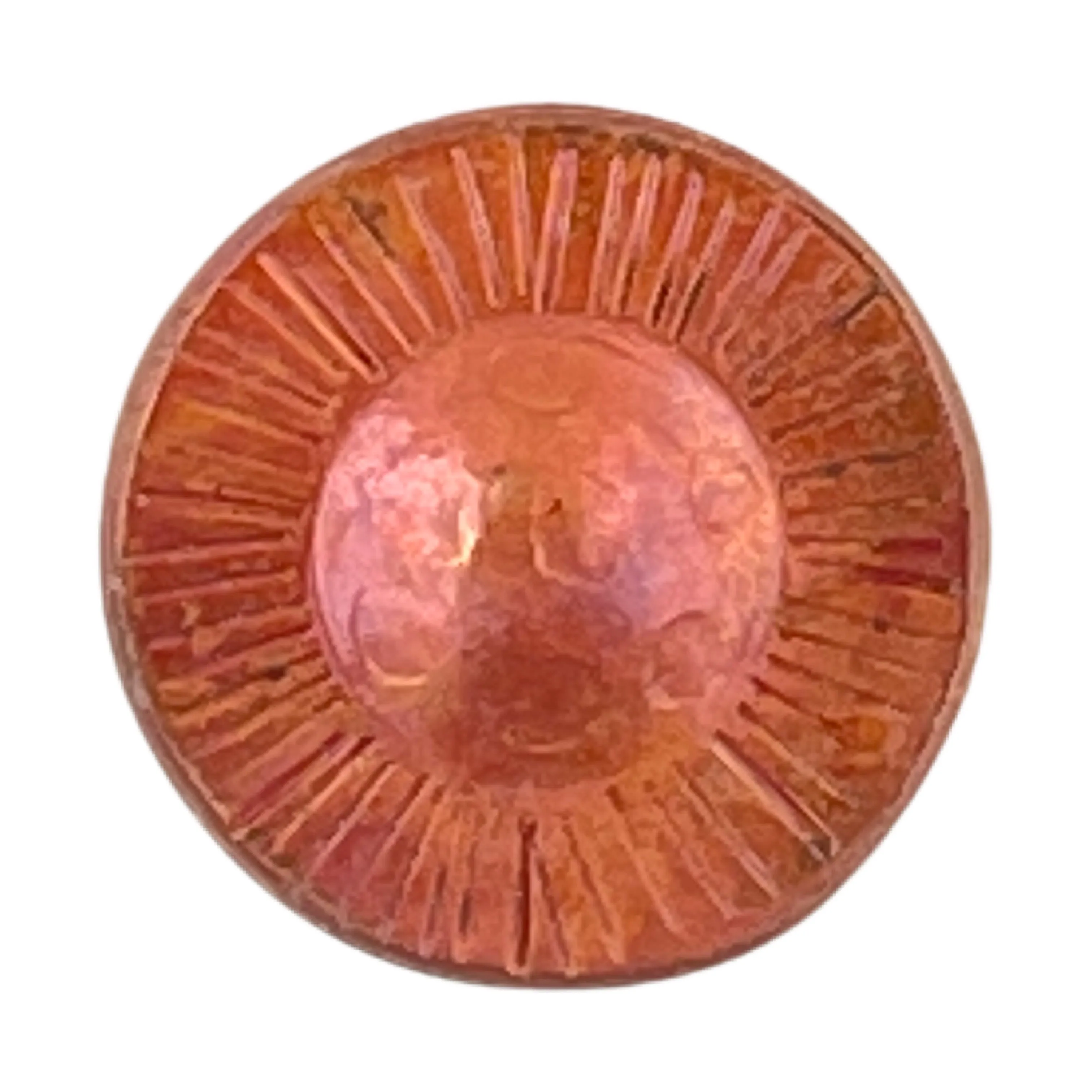 Top-Drilled Copper Bead with Red Patina