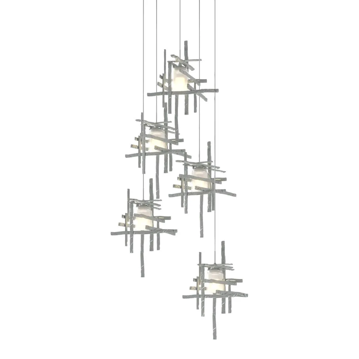 Tura 5 lights Pendant Light with Long Height Frosted Glass