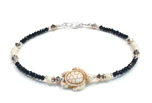 Turtle Ankle Bracelet - Anklet - Beach Anklet- Sterling Silver