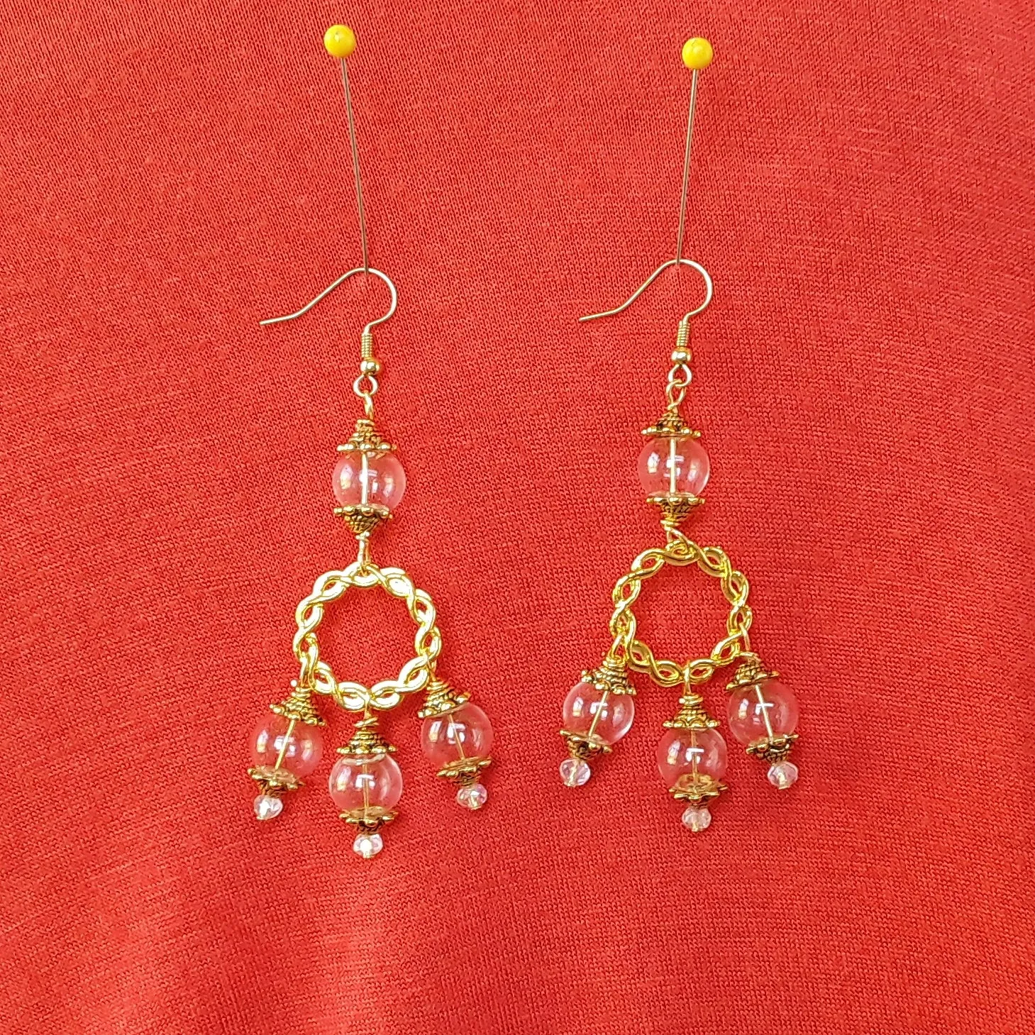 Unique Clear Glass Bubble Chandelier Earrings in Tibetan Silver or Gold Plated - Unique Bridal Statement Long Dangles