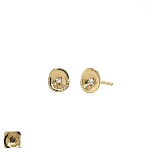 Unique Diamond Stud Earrings - Gold