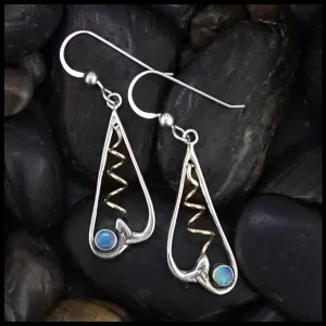 Unique Drop Earrings with Opal