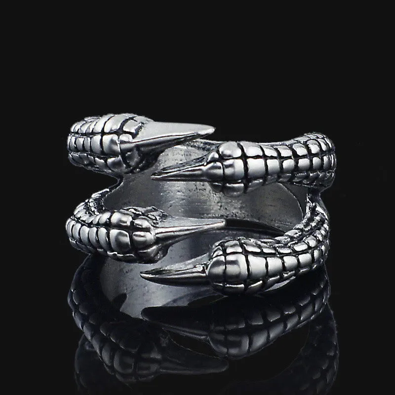 Unisex Women's Men's Eagle Claw Gothic Titanium Stainless Steel Gothic Punk Biker Ring