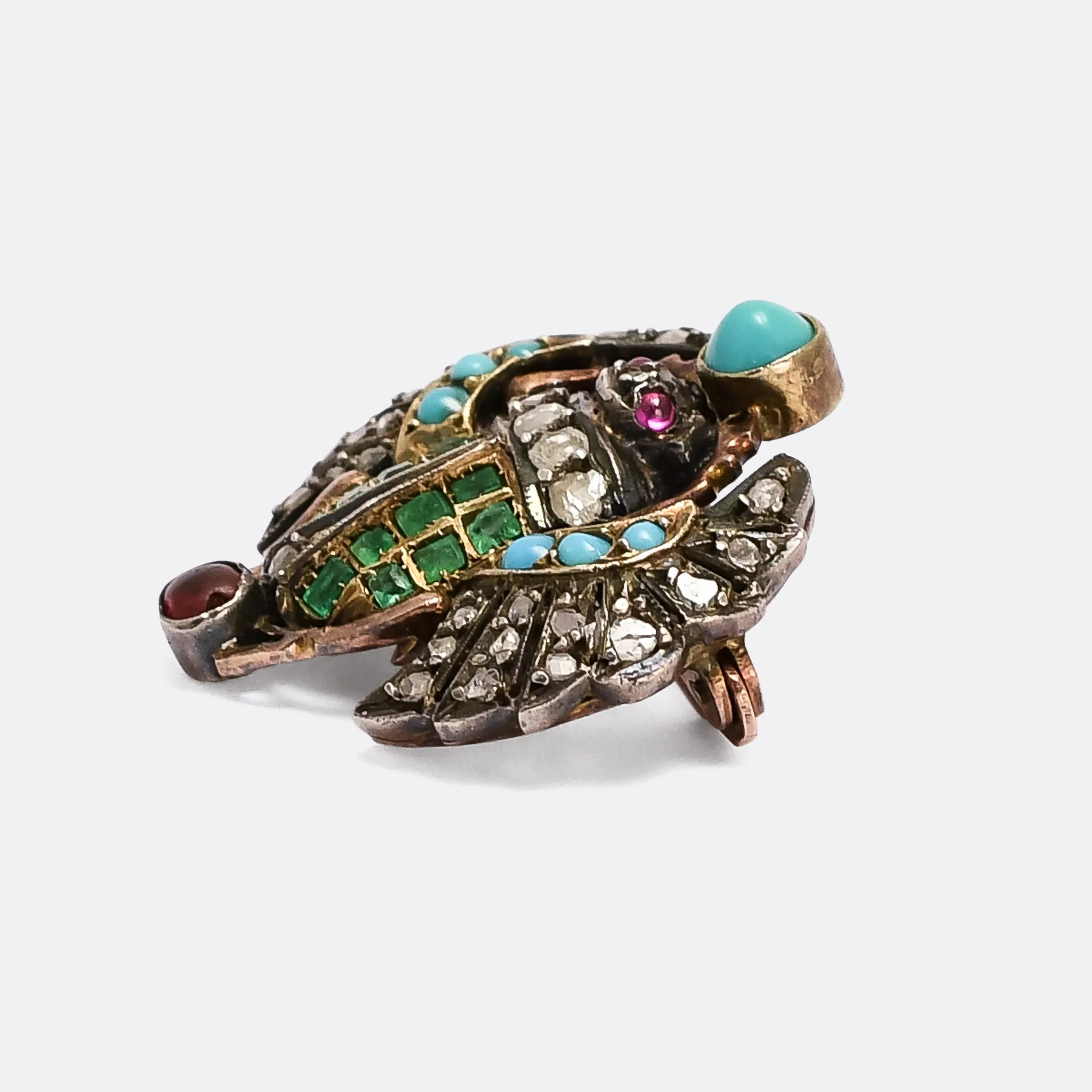 Victorian Egyptian Revival Winged Scarab Brooch